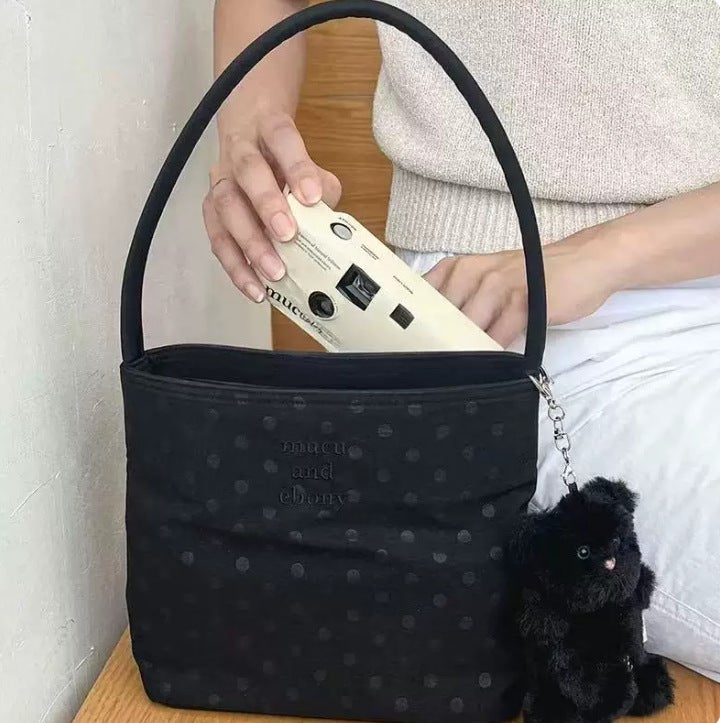 Embroidered Waterproof Nylon Shoulder Bag for Women - Image 3