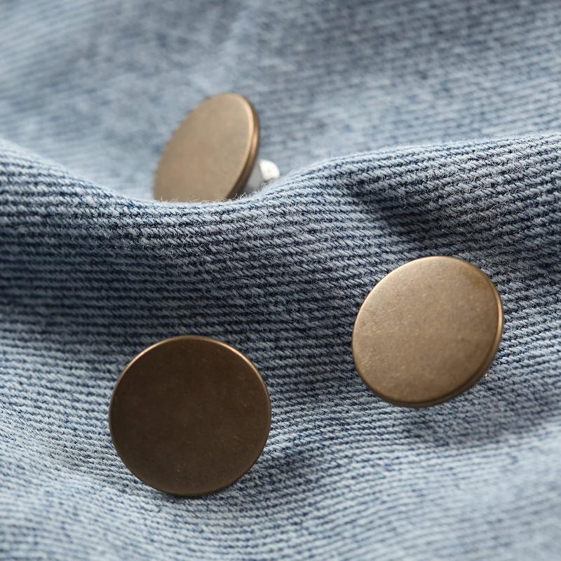 MASONEE 20 Sets 17mm Replacement Jeans Buttons, Metal, Snap Fasteners, No Sew, Ronze, Jet Black - Image 2