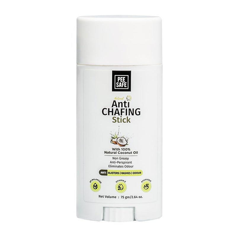 PEESAFE Pee Safe Anti Chafing Stick For Men Women 75gm For Underarm Inner Thighs and Other Effected Area by Blisters Rashes Odour Anti Rash Cream 100 Natural Coconut Oil Paraben Silicone Free Maintain SkinS Ph Goodness Of Aloe Vera Vitamin E  - Image 1