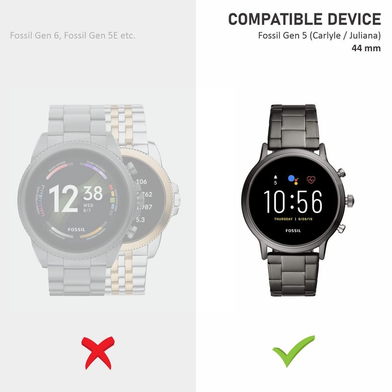 OpenTech ® Military-Grade Tempered Glass Screen Protector Compatible for Fossil Gen 5 Carlyle/Julianna Gen 5 (Pack of 2) with Easy Installation kit - Image 2