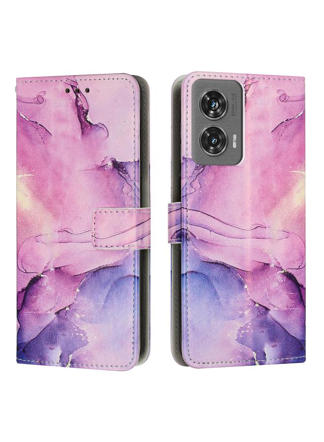 S-TOP Case For Motorola Edge 2024 5G Painted Marble Pattern Leather Phone Case - Image 1