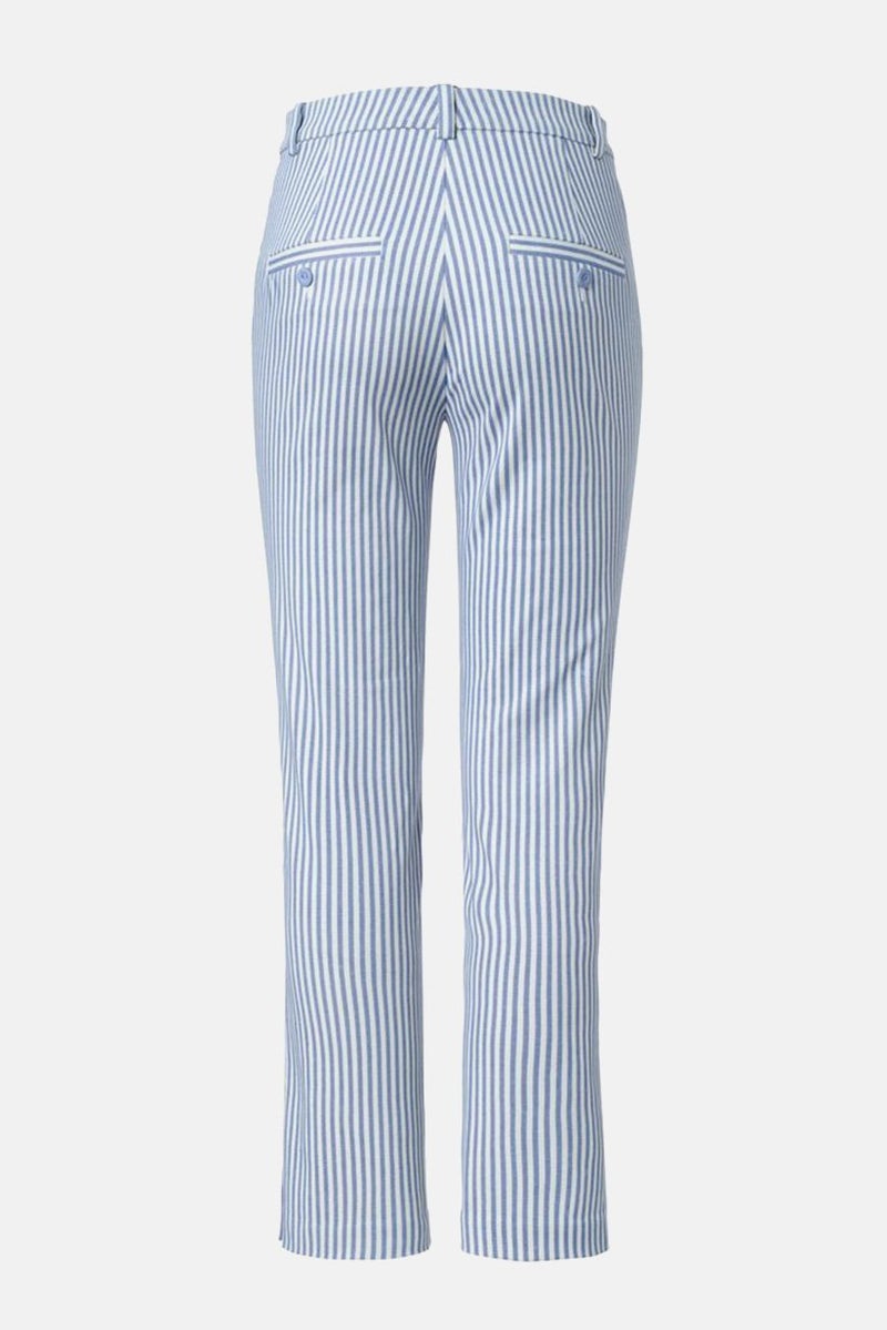 Tchibo Women Stretch Stripe Belt Loop Pants, White  - Image 2