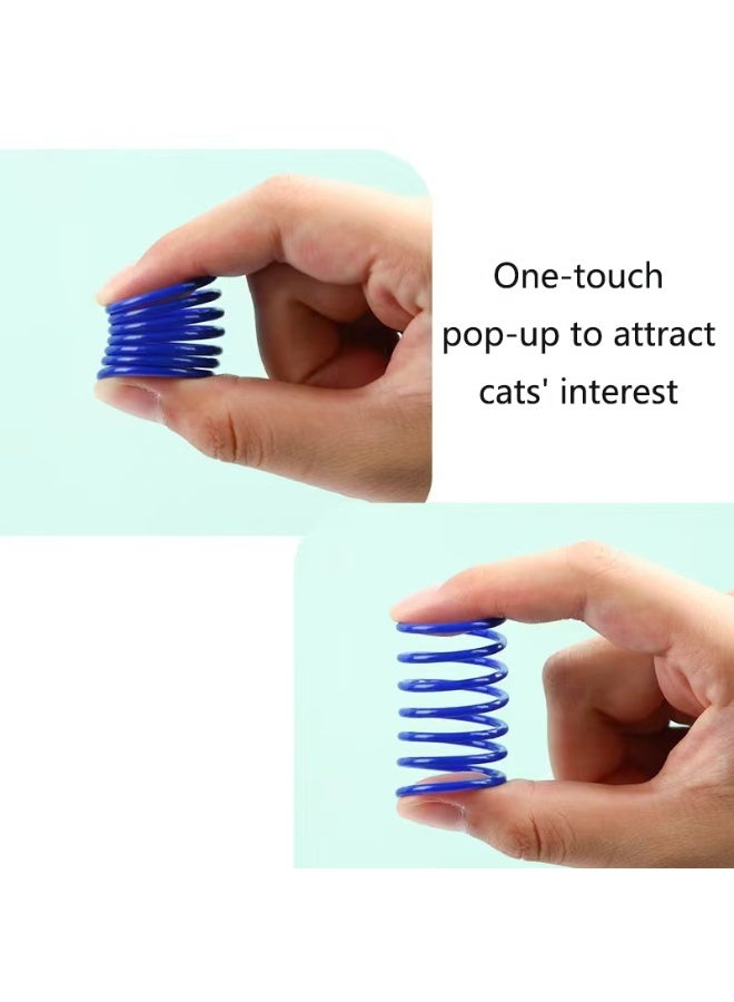 Cat Coil Springs, 4 Pieces Cat Creative Toys for Killing Time and Keeping Healthy Interactive Cat Toys, Sturdy Heavy Duty Plastic Springs Colorful Spring Cat Toys for Slapping, Biting, Hunting Kitten Toys - Image 5