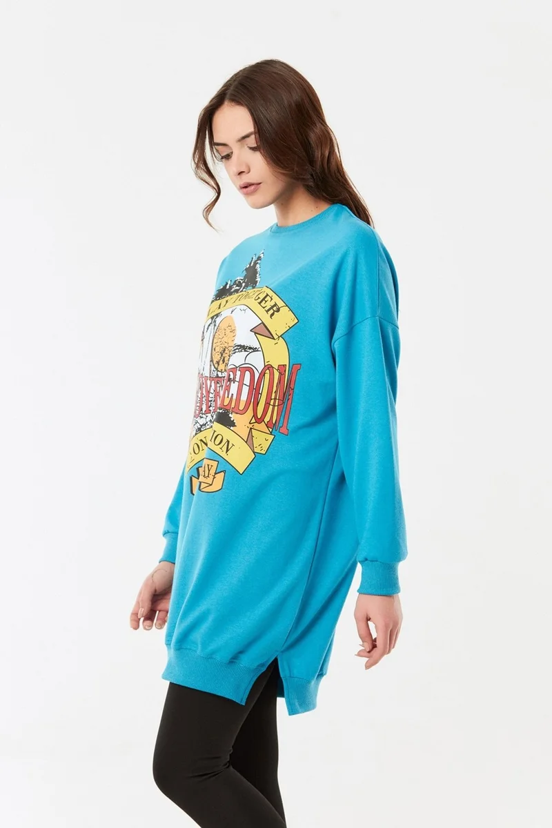 فولامودا Printed Crew Neck Long Sweatshirt