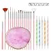 HomTop Nail Art Tools 22-piece Set, Resin Nail Art Palette, 2-way Acrylic Silicone Engraving Pen Dotting Pen Tools Nail Art Kit for Nail Art DIY Home Salon Makeup Display Board, pink - Image 2