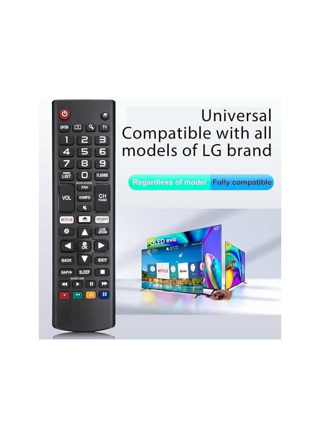 The Bros جهاز تحكم عن بُعد عالمي لتلفاز LG، LCD، LED، تلفاز ذكي، متوافق مع جميع الطرازات لعلامة LG، مع أزرار اختصار نتفليكس وبرايم فيديو (أسود A) - Image 5
