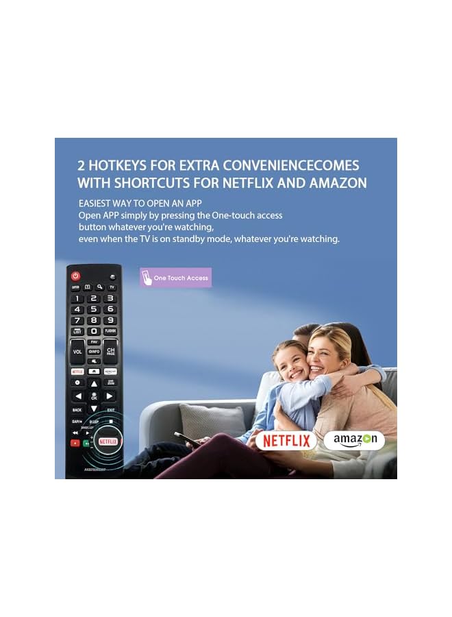 The Bros جهاز تحكم عن بُعد عالمي لتلفاز LG، LCD، LED، تلفاز ذكي، متوافق مع جميع الطرازات لعلامة LG، مع أزرار اختصار نتفليكس وبرايم فيديو (أسود A) - Image 4