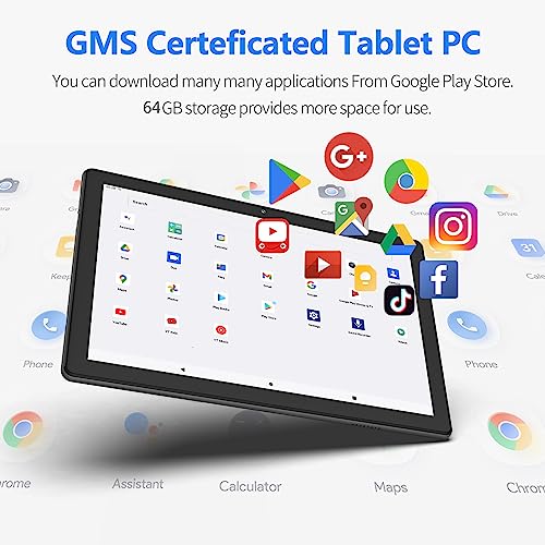 PRITOM All-New Tablet with Case,10 inch Tablet Android 14, 64GB, 1TB Expandable, 1280 * 800 HD IPS Display, Quad-Core Processor, 6000mAh, Bluetooth, TAB10 - Image 3