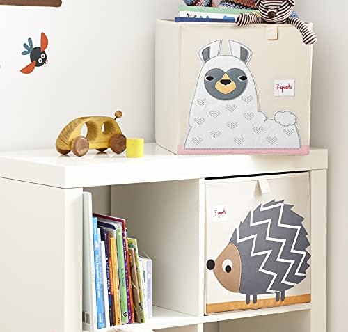 3 Sprouts Cube Toy Storage Box - Toy Organizer For Kids Storage (13X13X13 Inches), Llama - Image 3