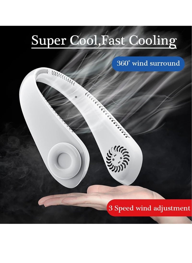 Portable Neck Fan Hands Free Bladeless Wearable Personal Fan, Leafless, Rechargeable, Headphone Design with 3 Speeds - Image 4