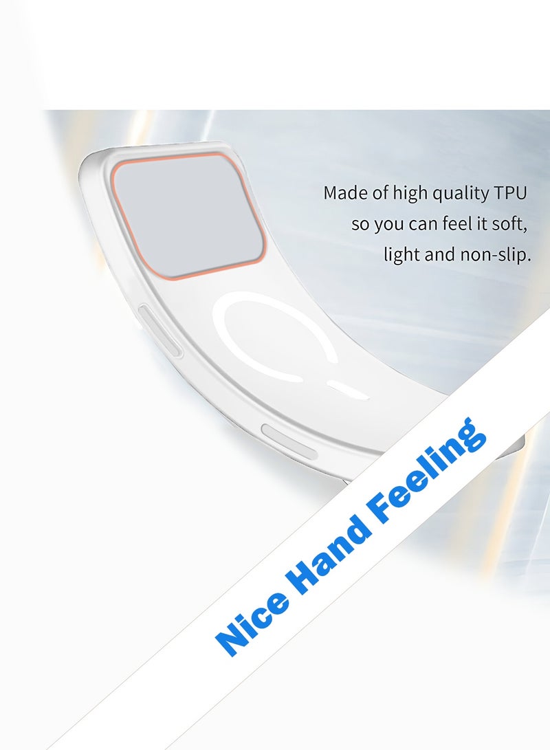 سيندي غطاء حالة أنيق شفاف هجين مع شحن مغناطيسي وحواف مرتفعة للكاميرا لسلسلة سندي 2025 ماغسيف آبل آيفون 17 برو 5G - أبيض - Image 3