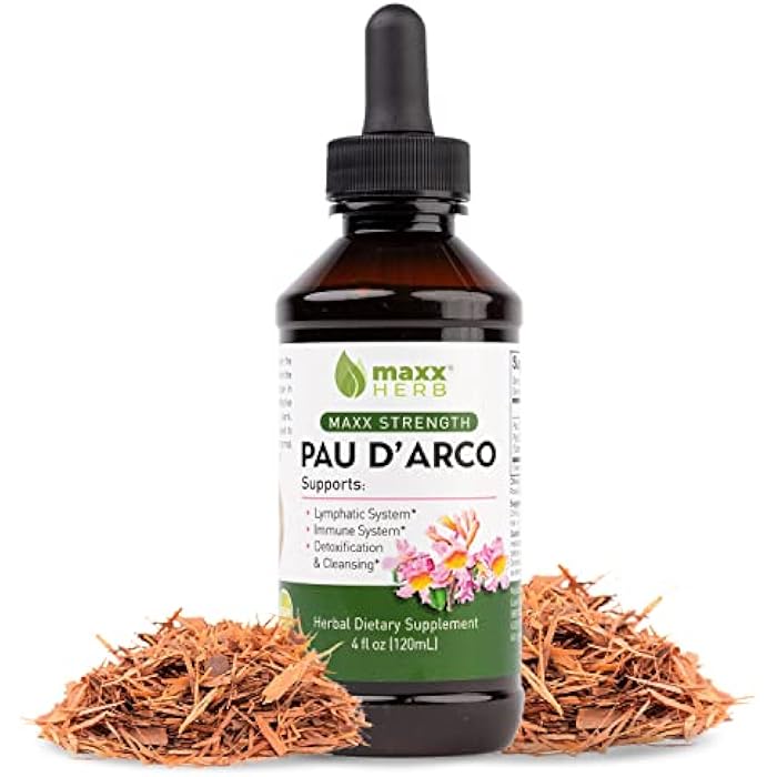 Maxx Herb PAU D'Arco Tincture - Max Strength PAU D Arco Extract for Immune Support, Taheebo Tea Inner Bark Absorbs Better Than PAU Darco Capsules – 4 Oz Bottle (60 Servings) - Image 1