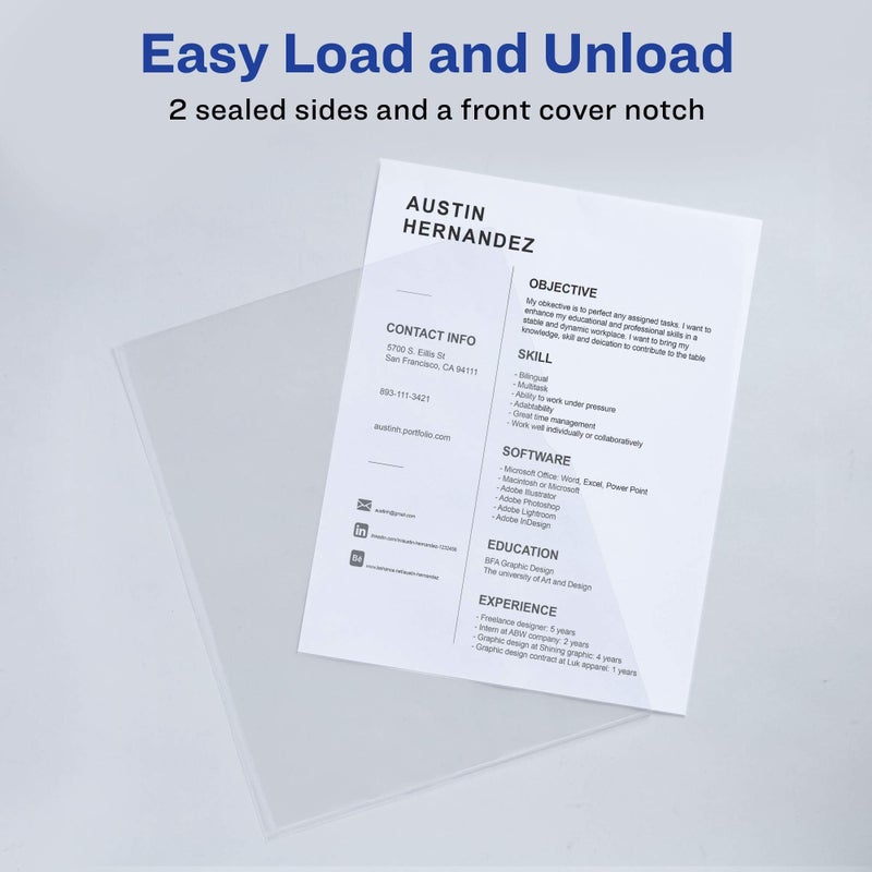 Avery Plastic Document Sleeves, Holds up to 20 Sheets, 12 Clear Sleeves (72311) - Image 4