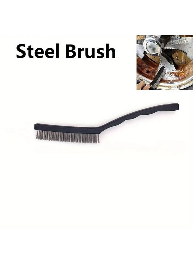 فرشاة تنظيف يدوية ثقيلة من الفولاذ لإزالة الصدأ والطلاء والقشور وإزالة الحواف الخشنة في الورش - Image 1