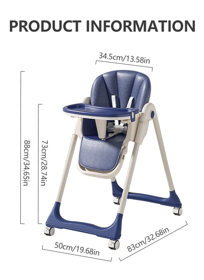 Soft Touch - Baby High Chair Toddler Feeding Chair with Removable PU Leather and Tray - Image 1