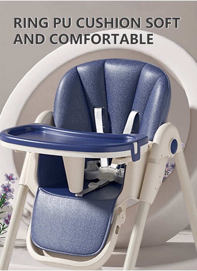 Soft Touch - Baby High Chair Toddler Feeding Chair with Removable PU Leather and Tray - Image 1