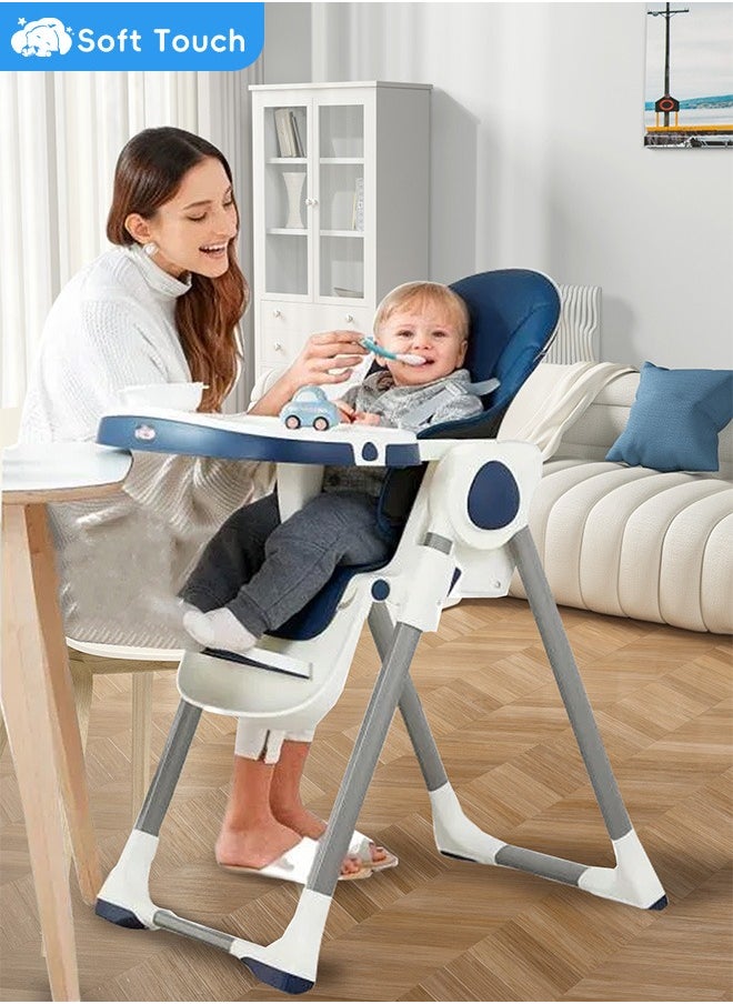 Soft Touch - Baby High Chair Toddler Feeding Chair with Removable PU Leather and Tray - Image 1