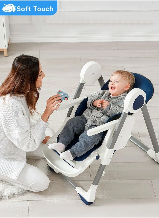 Soft Touch - Baby High Chair Toddler Feeding Chair with Removable PU Leather and Tray - Image 1
