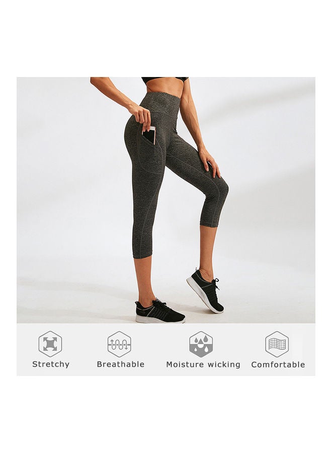 NIBEMINENT Yoga Pants With Pockets High Waist Sporty Leggings Tights Stretch Fitness Workout Running Skinny Bodycon Trousers Gym Home Sportswear M 22 x 3 20cm - Image 3