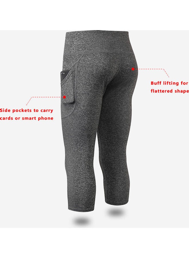 NIBEMINENT Yoga Pants With Pockets High Waist Sporty Leggings Tights Stretch Fitness Workout Running Skinny Bodycon Trousers Gym Home Sportswear M 22 x 3 20cm - Image 5