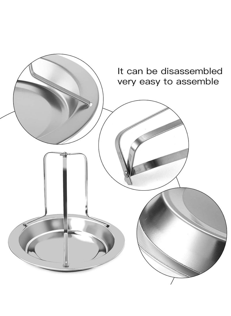 SYOSI Chicken Roaster Rack, Grill or BBQ - Sturdy Stainless Steel Vertical Poultry Turkey Standing Holder with Bowl - Must Have Indoor Outdoor Cooking Tool - Great for Home & Camping, 2 Pack - Image 3