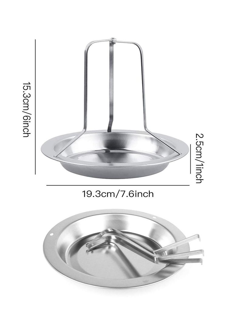SYOSI Chicken Roaster Rack, Grill or BBQ - Sturdy Stainless Steel Vertical Poultry Turkey Standing Holder with Bowl - Must Have Indoor Outdoor Cooking Tool - Great for Home & Camping, 2 Pack - Image 4