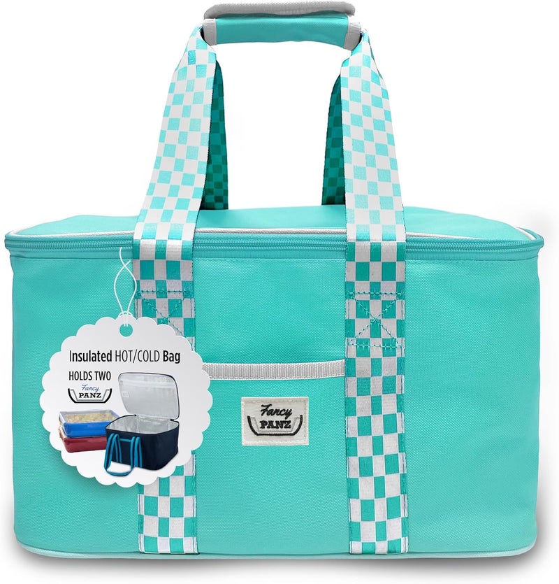 Fancy Panz - Aqua Insulated Casserole Carrier Bag - Insulated Thermal Bags for Hot & Cold Food Holds 2 Standard Size - 2 Pockets - Food Container - Hosting Essentials - Image 1