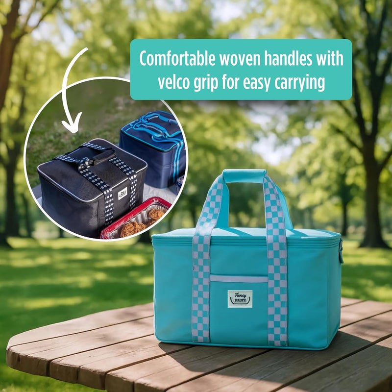 Fancy Panz - Aqua Insulated Casserole Carrier Bag - Insulated Thermal Bags for Hot & Cold Food Holds 2 Standard Size - 2 Pockets - Food Container - Hosting Essentials - Image 4
