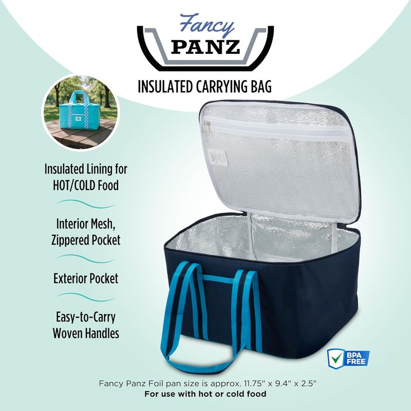 Fancy Panz - Aqua Insulated Casserole Carrier Bag - Insulated Thermal Bags for Hot & Cold Food Holds 2 Standard Size - 2 Pockets - Food Container - Hosting Essentials - Image 2