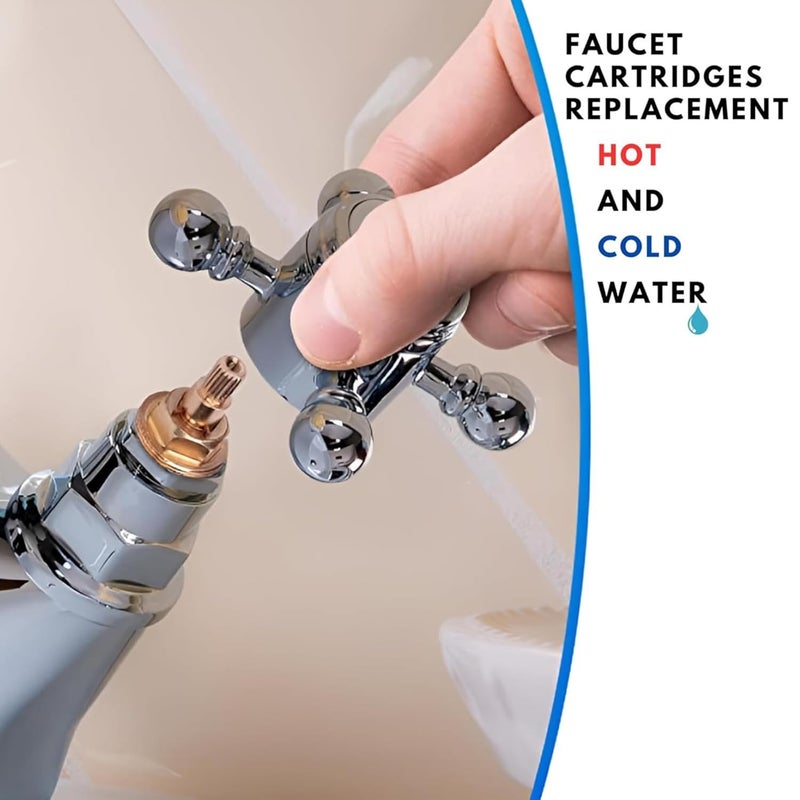 NEW WARE Tap Spindle Replacement Disc - Compatible with Jaguar Continental Type Models | Hot & Cold Faucet Valve for Bathroom and Kitchen (Nova Nurling Type - 3/4 Inch) - Image 4