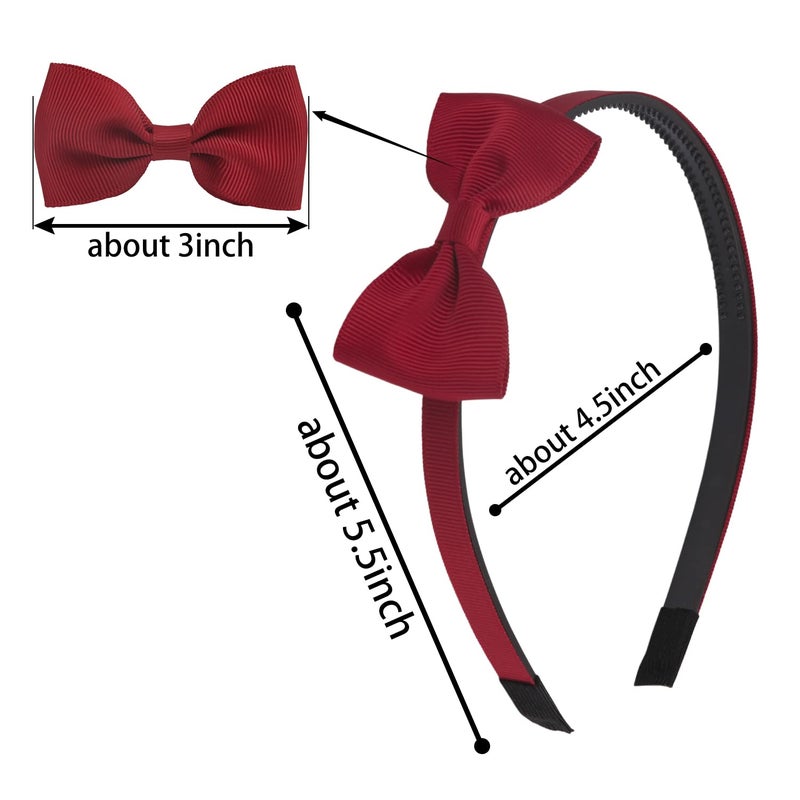 XIMA 20pcs Bows Headbands for Girls,Ribbon Hair Bow with Head bands for Kids Toddlers Children Hair Accessories - Image 2