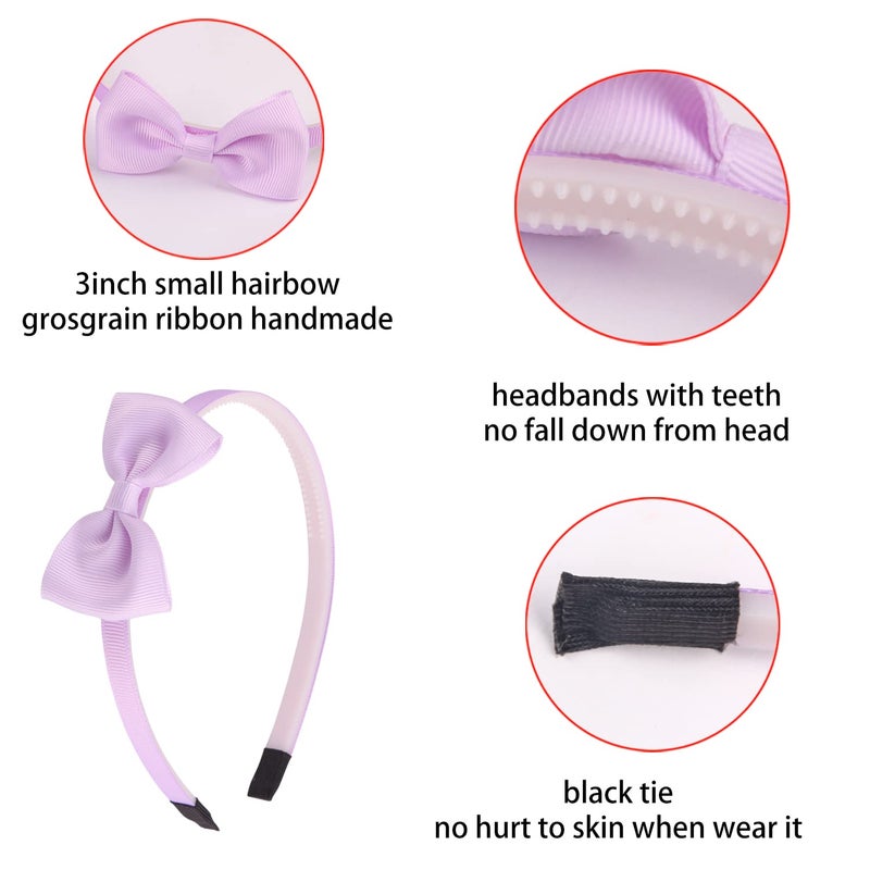XIMA 20pcs Bows Headbands for Girls,Ribbon Hair Bow with Head bands for Kids Toddlers Children Hair Accessories - Image 3