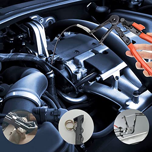 ESCULTORA 4PCS Hose Clamp Pliers, Spring Clamp Plier, Self-Tightening Hose Clamps Remover Tool, Long Reach Wire Spring Hose Clamp Pliers for Automotive Fuel Oil Water Hose, Coolant Radiator Heater - Image 5
