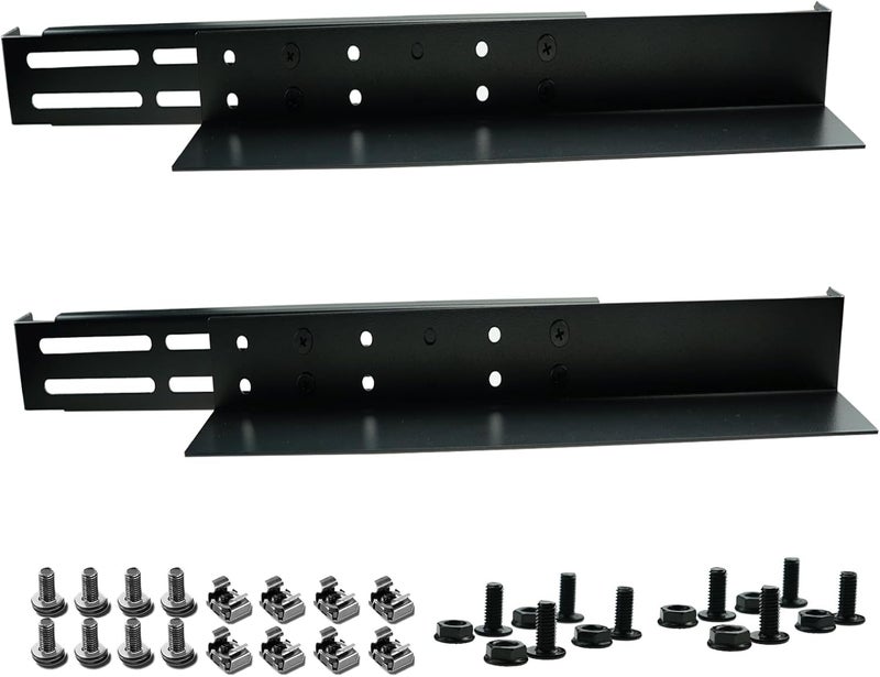 Suprwin 1U Server Rack Rails, Universal Rack Mount Rails Fit for Dell Compaq Hp IBM APC, 4-Post Server Rack Shelf Rail, 17"-27.9" Adjustable Depth,110 Lbs Capacity - Image 1