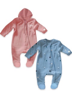 Unisex 100% Bamboo based Ultra-Soft fabric Hoodie Romper& Romper_Pack of 2…