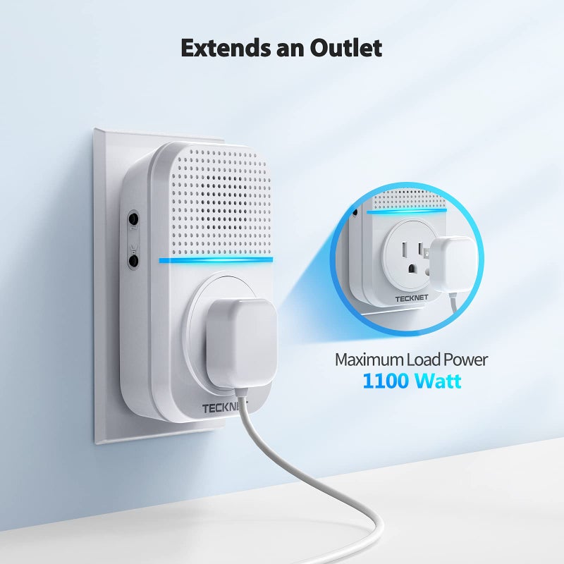 TECKNET Wireless Doorbell, Plug-through Door Bell, IP66 Waterproof Doorbells, 1300ft Cordless Rang Door Bell Ringer Wireless, 60 Ringtones & 5 Level Volume, 0-110 dB Doorbell Chime for Home/Classroom - Image 2