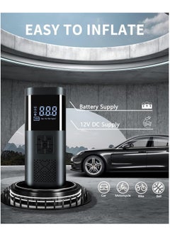 Excefore Tire Inflator Air Compressor, Car Accessories, 150PSI Rechargeable Cordless Tire Inflator with Pressure Gauge, 12V DC Mini Air Pump Auto Shut off, Tire Pump with LED Light for Car Motorcycle Bicycle  - Image 4