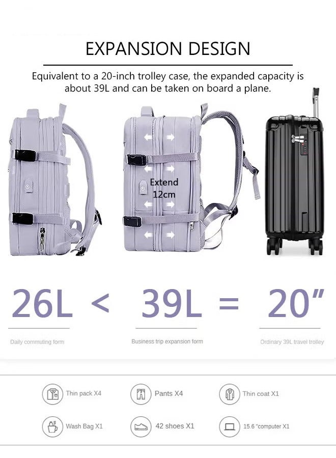 Canway Carry-On Luggage Backpack Unisex Backpack with External Charging Interface, Wet and Dry Separation, Large Capacity Scientific Compartmentalized Backpack, Travel Backpack, Short-Distance Luggage Bag - Image 2