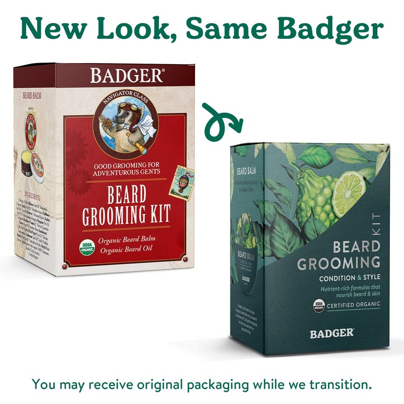 Badger Beard Grooming Kit, Organic Beard Oil Bottle + Organic Beard Balm Tin, Subtle Masculine Scent, Organic Mens Beard Care for Healthy Beard Growth, 2-Pack - Image 3