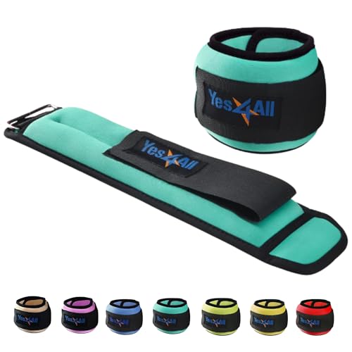 Yes4All Wrist & Ankle Weights Pair 1lb -10lbs for Women, Men Adjustable Strap - Walking, Jogging, Pilates, Gym Fitness Workout (2.5 lbs x2, Green) - Image 1