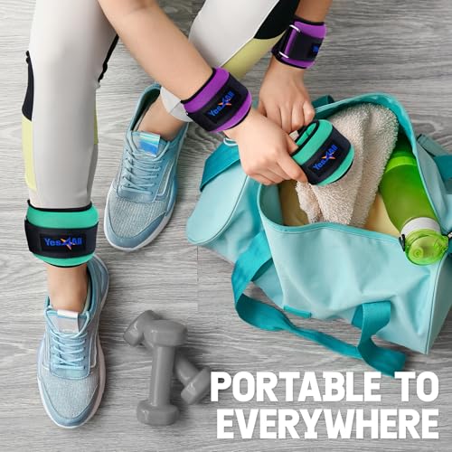 Yes4All Wrist & Ankle Weights Pair 1lb -10lbs for Women, Men Adjustable Strap - Walking, Jogging, Pilates, Gym Fitness Workout (2.5 lbs x2, Green) - Image 5
