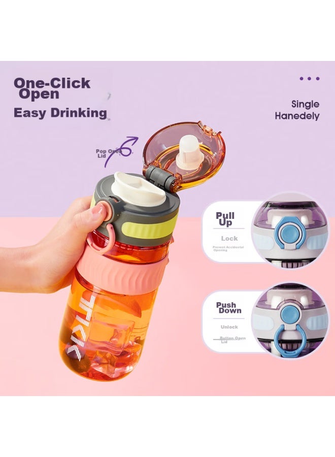 Tkk Straw Cup, Pregnancy And Adult Water Bottle, Summer Plastic Cup For Women, Children's Student Direct Drinking Cup With Scale, For Drinking While Lying Down - Image 3