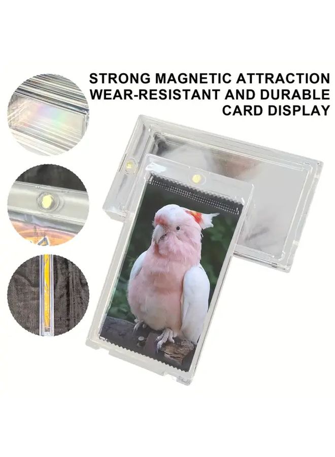 10 Pcs Magnetic Card Holder Display Cases Thickened Sealed Acrylic Storage Boxes With Transparent Front And Back Panels For Sports Cards Collectibles Protection - Image 1