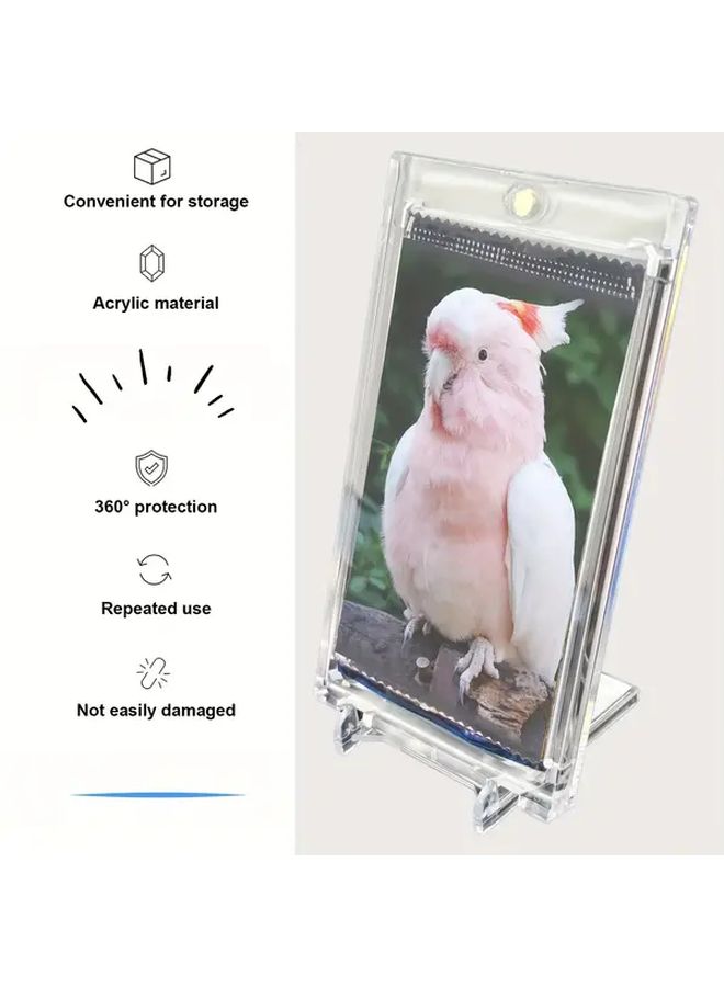10 Pcs Magnetic Card Holder Display Cases Thickened Sealed Acrylic Storage Boxes With Transparent Front And Back Panels For Sports Cards Collectibles Protection - Image 3