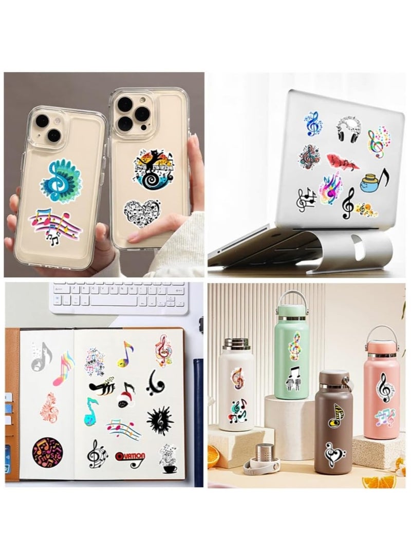 60PCS Music Symbols Stickers for Kids Teens Adults, Music Decals for Laptops, Cartoon Vinyl Musical Note Sticker for Graffiti Phone Guitar Scrapbook Journaling - Image 5