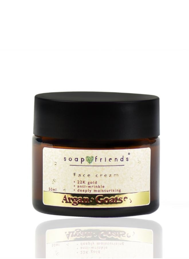 Soap&Friends Soap&Friends Nourishing Anti-Wrinkle Face Cream with Argan Oil & Goat’s Milk, 50ml - Hydrating, Firming & Rejuvenating for Aging Skin  - Image 1