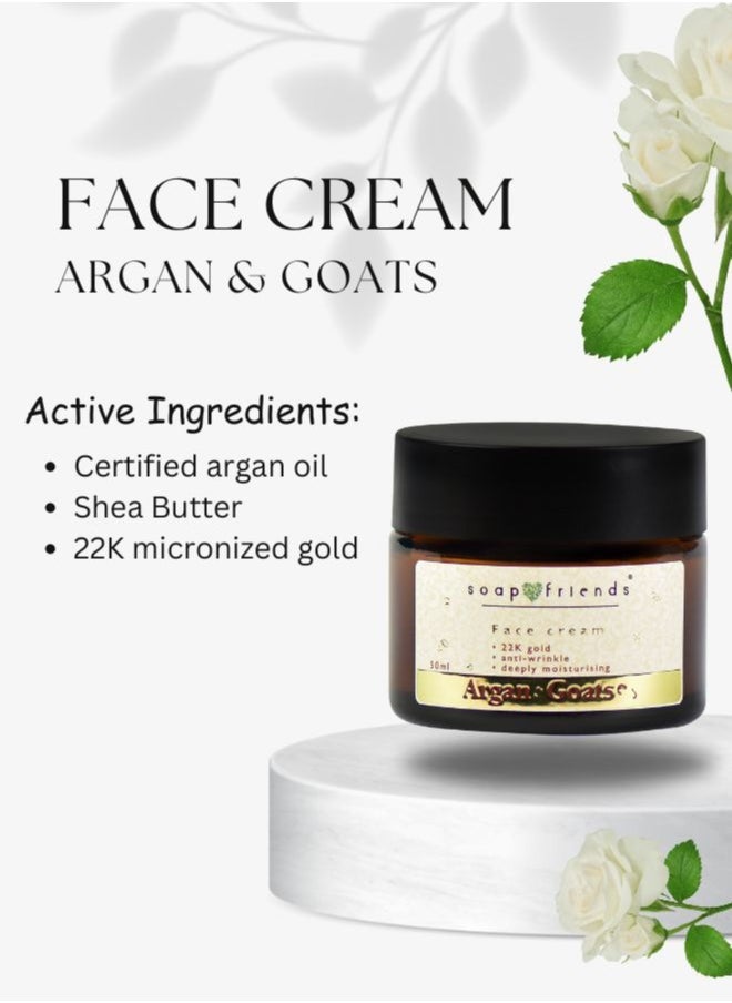 Soap&Friends Soap&Friends Nourishing Anti-Wrinkle Face Cream with Argan Oil & Goat’s Milk, 50ml - Hydrating, Firming & Rejuvenating for Aging Skin  - Image 4