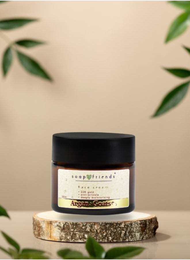 Soap&Friends Soap&Friends Nourishing Anti-Wrinkle Face Cream with Argan Oil & Goat’s Milk, 50ml - Hydrating, Firming & Rejuvenating for Aging Skin  - Image 5