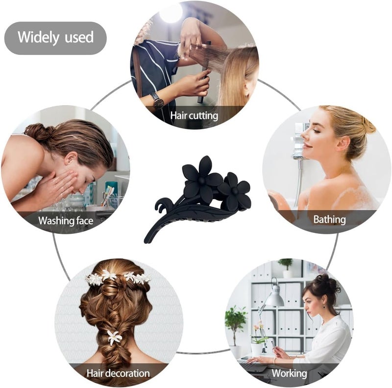 BAKEFY -4 Extra Large Hair Clips, Big Claw Clips for Thick Long Curly Hair, Strong Hold Jaw Clip Oversized Non-slip Square Hair Clips for Women & Girls, Matte XL Jumbo Claw Clips - Image 4