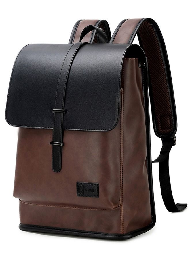 RAHALA GLD117 Front Flap Leather Waterproof Multi-Pocket Travel Bag Backpack  - Image 1